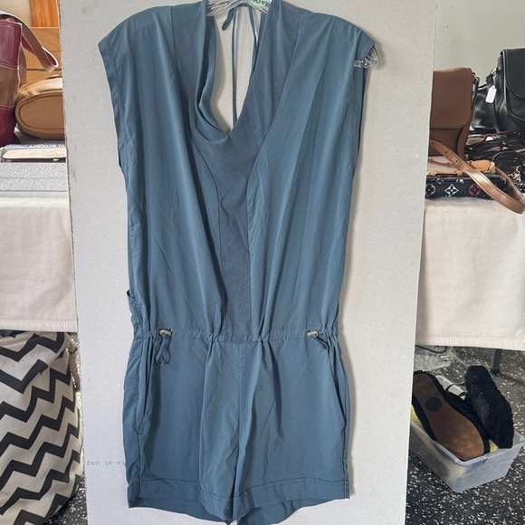Indyeva Jumpsuit Womens Small Blue Shorts Stretch V Neck - Picture 1 of 4